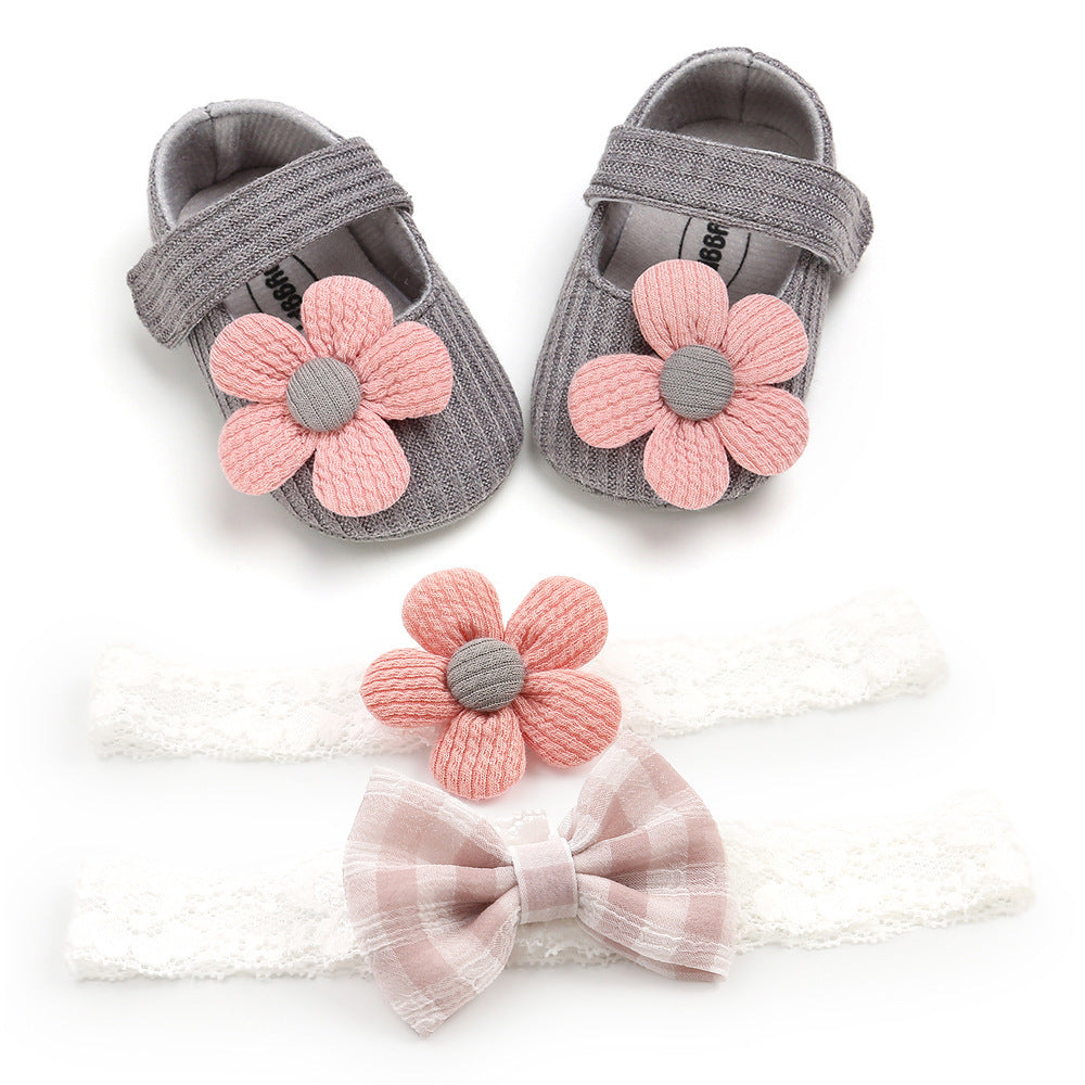 Baby Girl Shoes - Breathable Princess Toddler Shoes with Velcro Strap