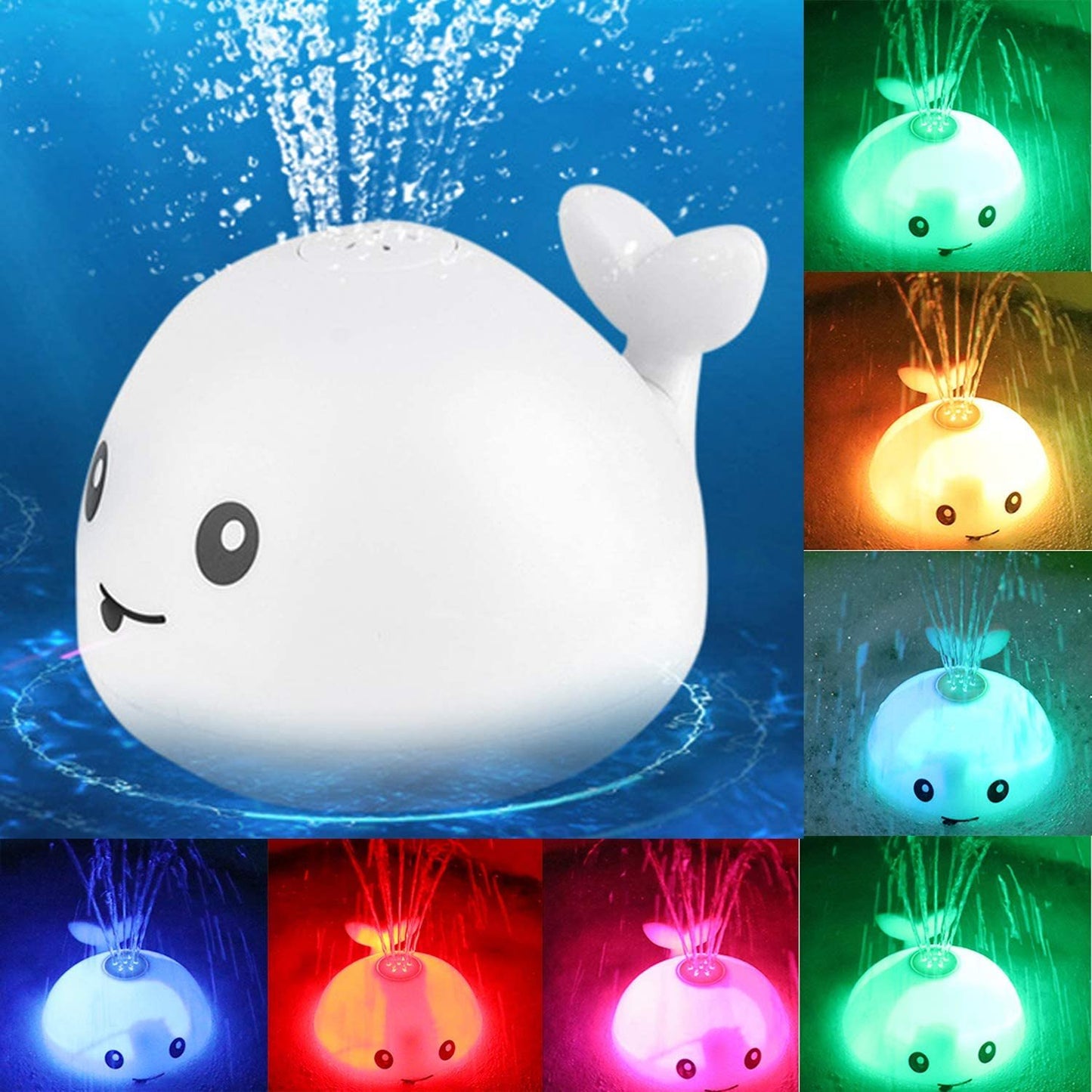 Baby Bath Toys-Whale Floating Spray With Light Music and LED Light