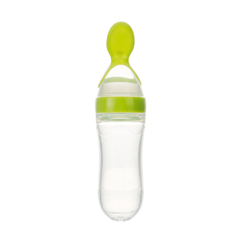 Newborn Baby Feeding Bottle with Silicone Squeeze Feeding Spoon