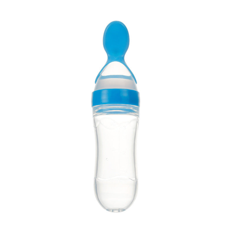 Newborn Baby Feeding Bottle with Silicone Squeeze Feeding Spoon