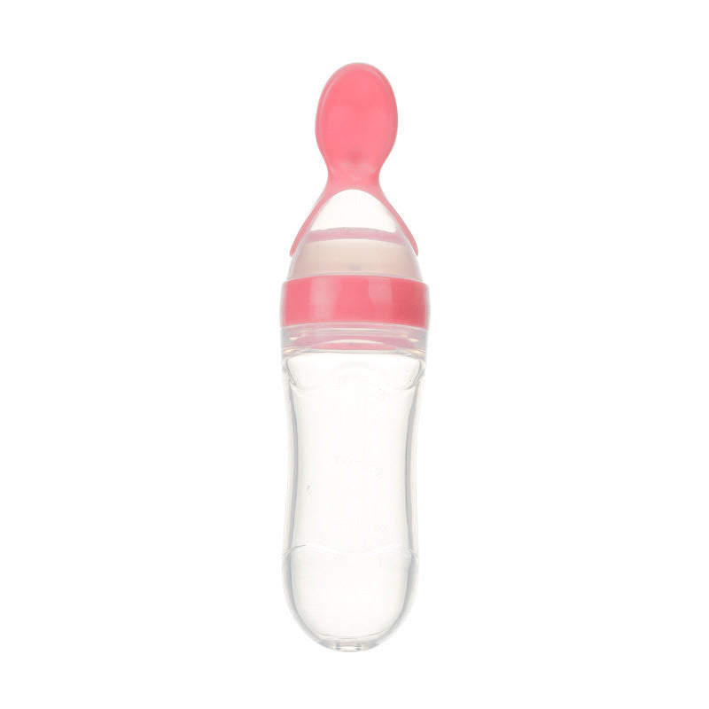 Newborn Baby Feeding Bottle with Silicone Squeeze Feeding Spoon