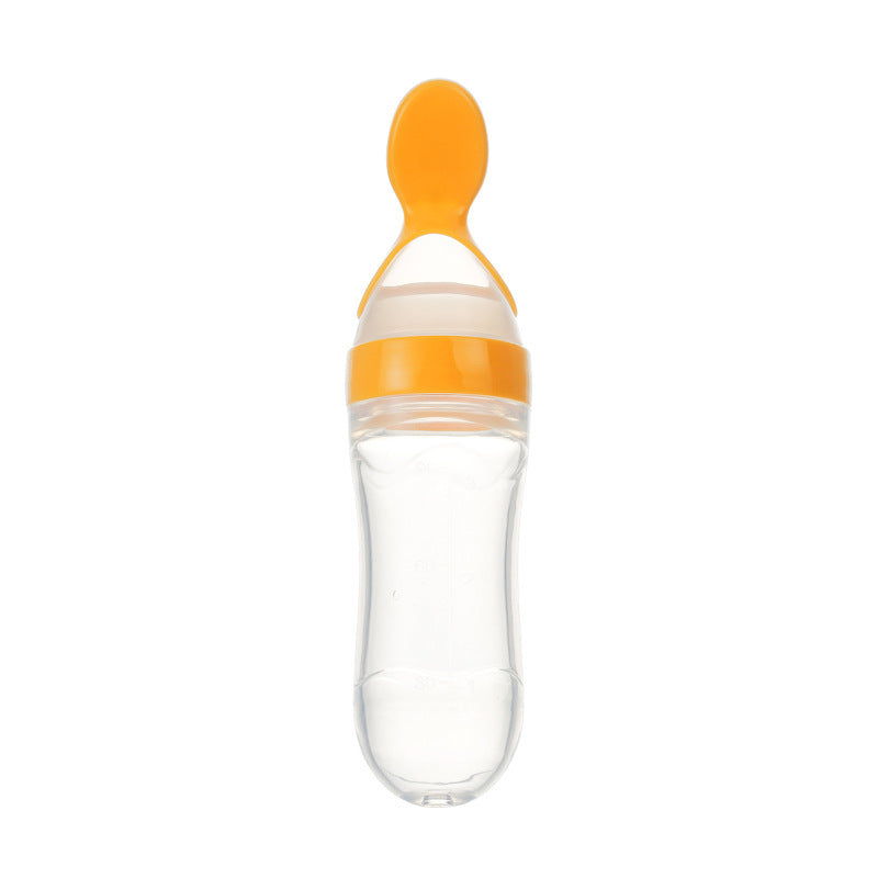 Newborn Baby Feeding Bottle with Silicone Squeeze Feeding Spoon