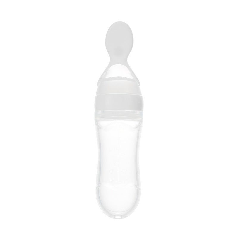Newborn Baby Feeding Bottle with Silicone Squeeze Feeding Spoon