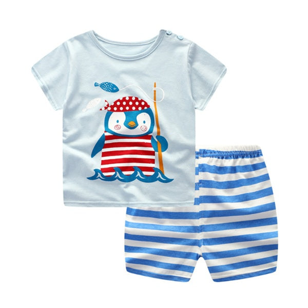 Toddler Cartoon T-Shirt with Shorts Set