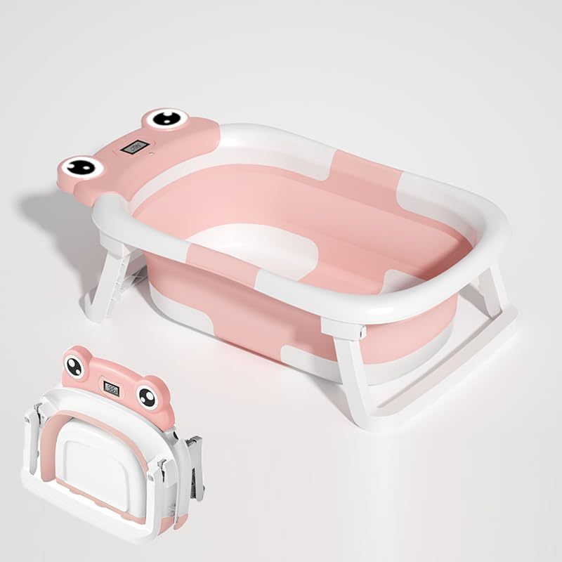 Baby Foldable Bath Tub with Soft Floating Cushion & Thermometer Set
