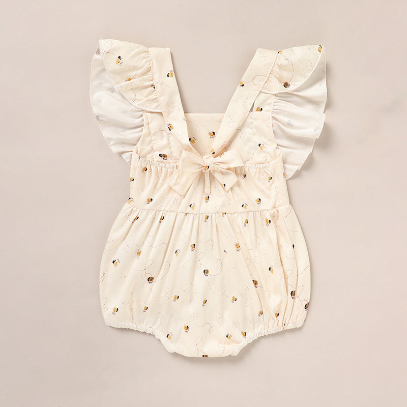 Baby Girl Honeybee Birthday Bubble Romper