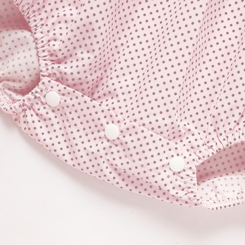 Smocked Romper for Newborn Baby Girls with Heart Embroidery