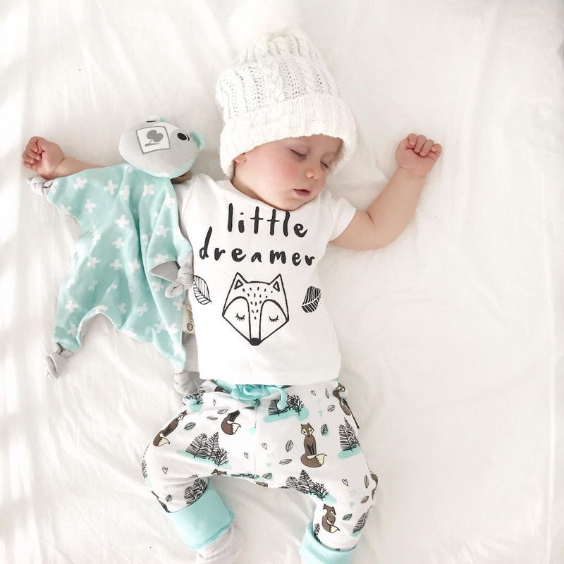 Newborn Clothes Set T-shirt Tops Pants Little Boys and Girls Outfits