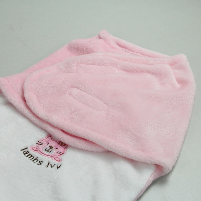 Soft Fly Velvet Swaddle-Embroidered