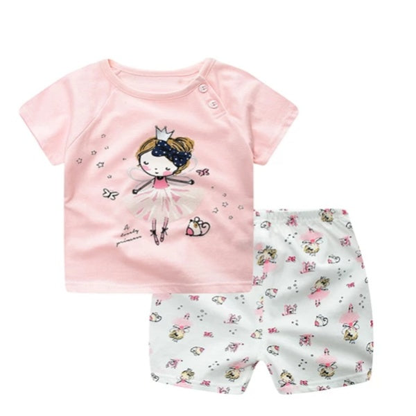 Toddler Cartoon T-Shirt with Shorts Set