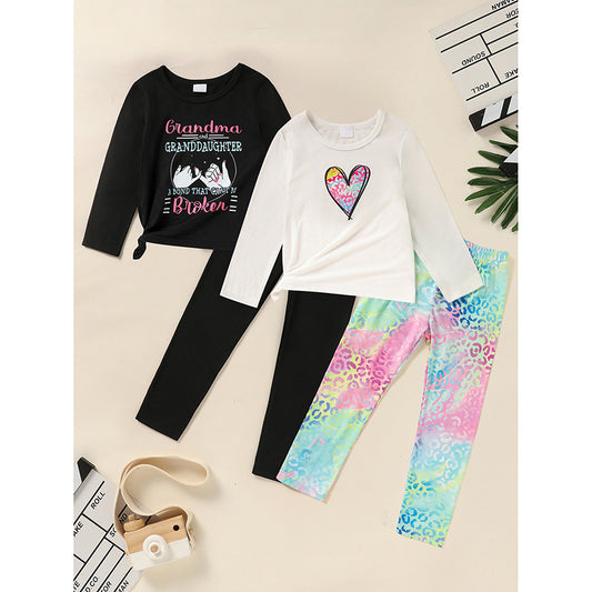 Kids Long Sleeve Top & Pants Set (2pairs)
