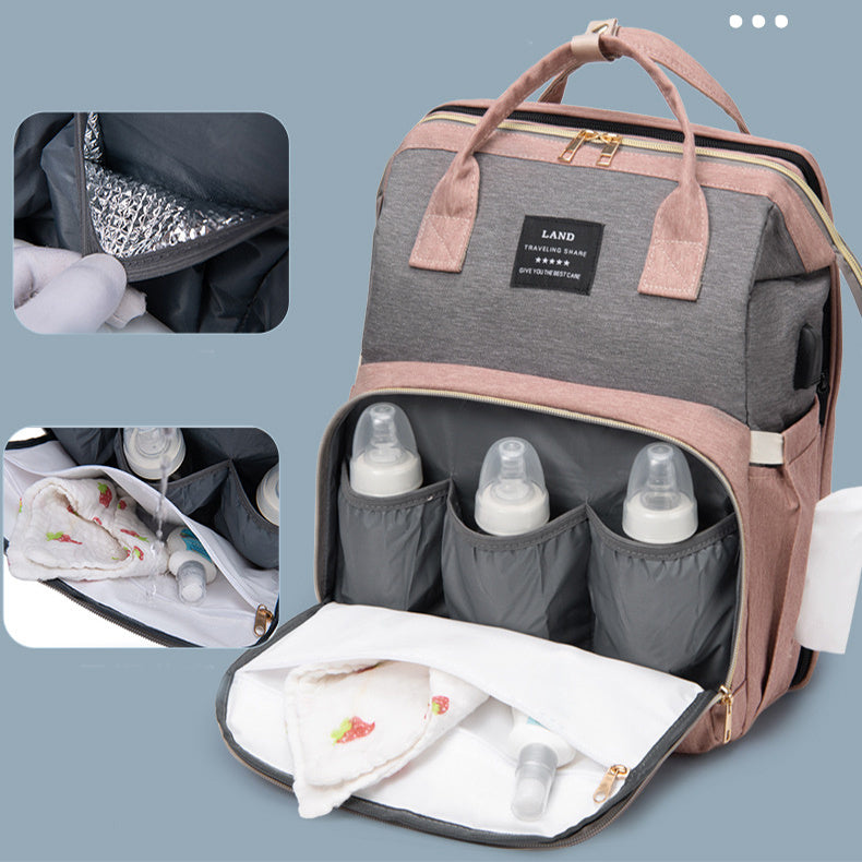 Diaper Bag Backpack Large Capacity Stylish & Spacious  Baby Crib