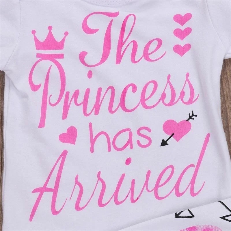 Newborn Baby Girl Romper and Pants with Hat and Headband Set