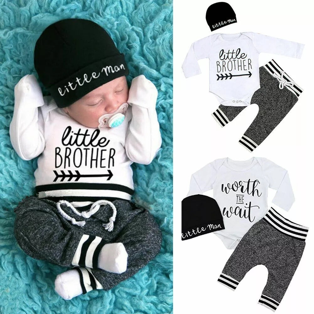 Newborn Baby Tops Romper with Pants Set