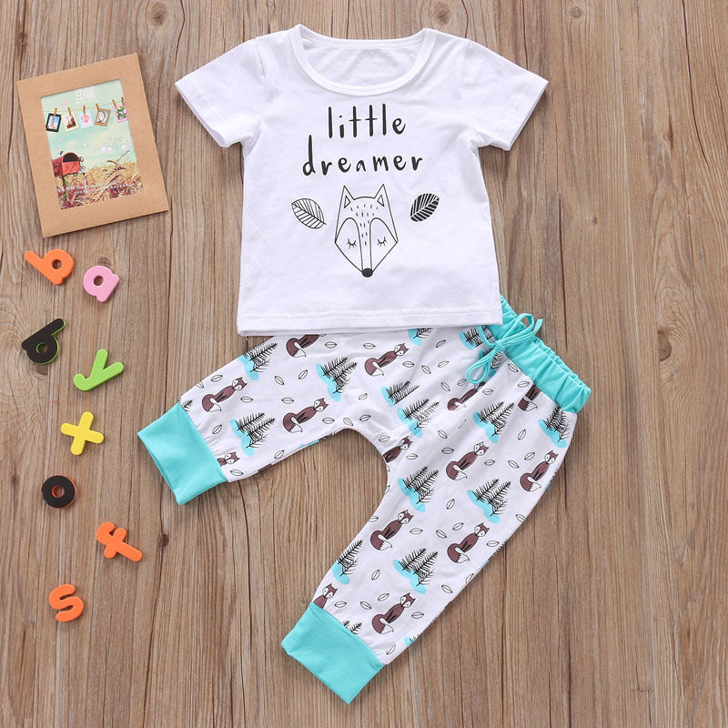 Newborn Clothes Set T-shirt Tops Pants Little Boys and Girls Outfits