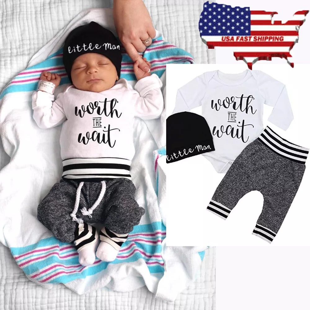 Newborn Baby Tops Romper with Pants Set