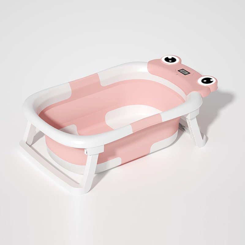 Baby Foldable Bath Tub with Soft Floating Cushion & Thermometer Set