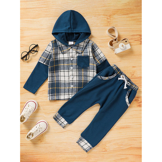 Toddler Long Sleeve Hoodie Sweatshirt and Pants for Boys Set