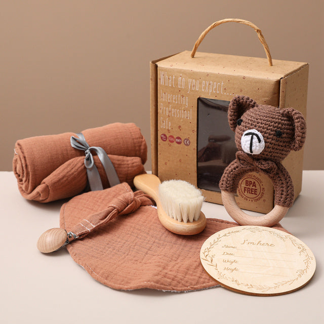 Bopoobo Baby Bath Toys–Swaddle Wrap & Milestone Set(6pcs)