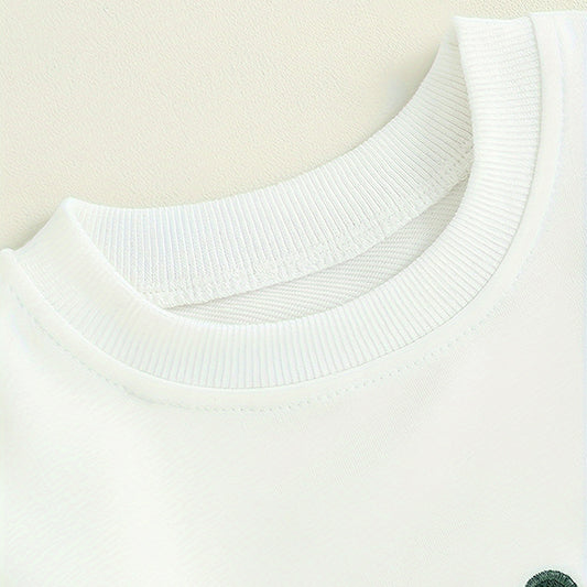 Toddler Sweatshirt White with Trousers Set