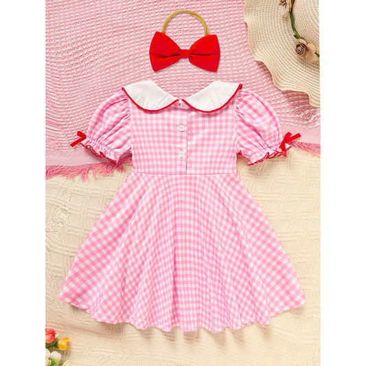 Baby Pink Besties Dress With Headband Set