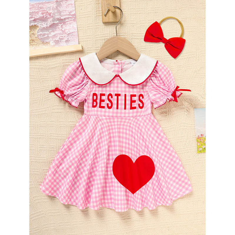 Baby Pink Besties Dress With Headband Set