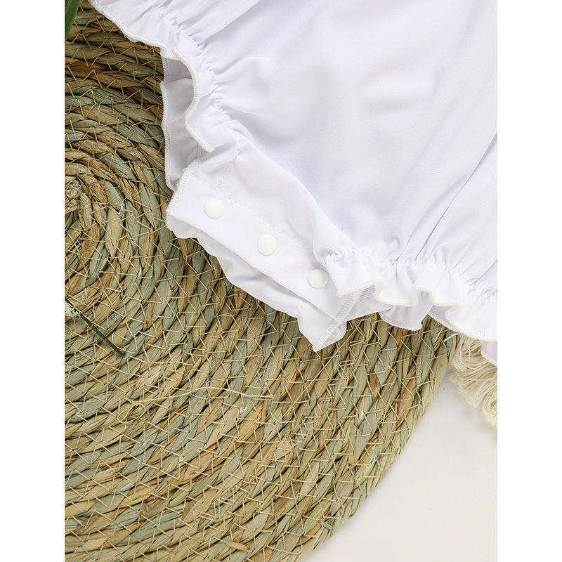 Baby Girl Lace White Bubble Romper