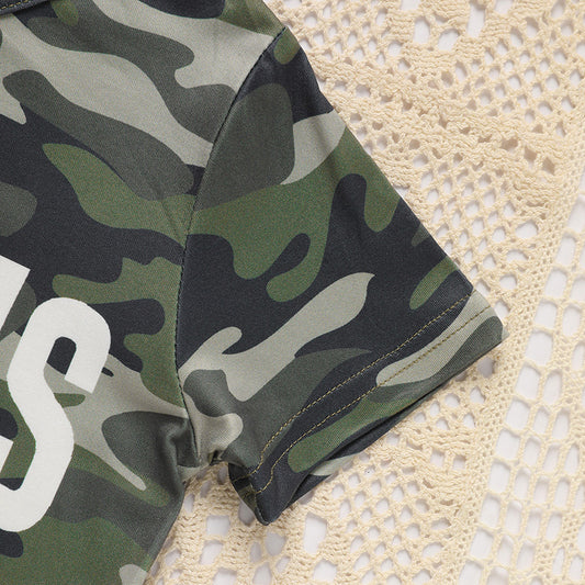 Toddler Girls' Camouflage Printed with Shorts Set