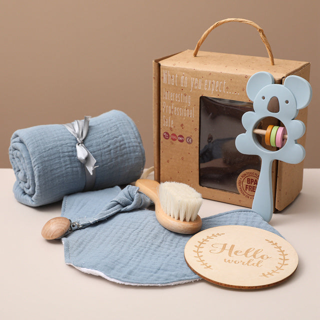 Bopoobo Baby Bath Toys–Swaddle Wrap & Milestone Set(6pcs)