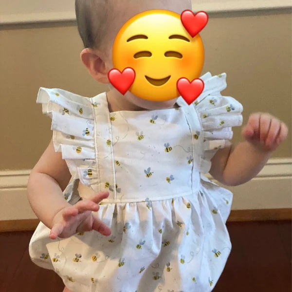 Baby Girl Honeybee Birthday Bubble Romper