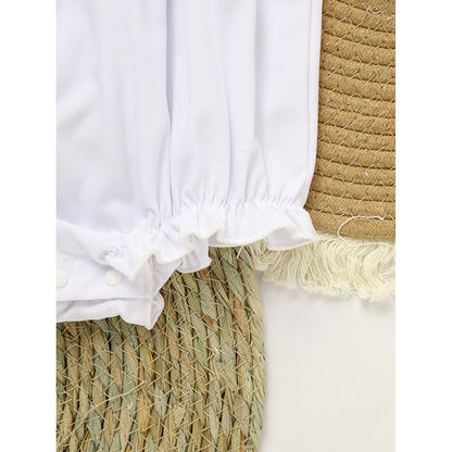 Baby Girl Lace White Bubble Romper