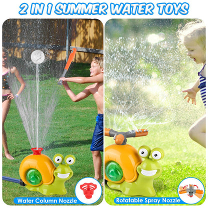 2 In 1 Snail Water Sprinkler Baseball Toy With 2 Sprinkler Nozzles 360 Degree Rotating Spray Baseball Sprinkler Summer Water Toy For 4-8Years Old Boys Girls Pool Garden Lawn