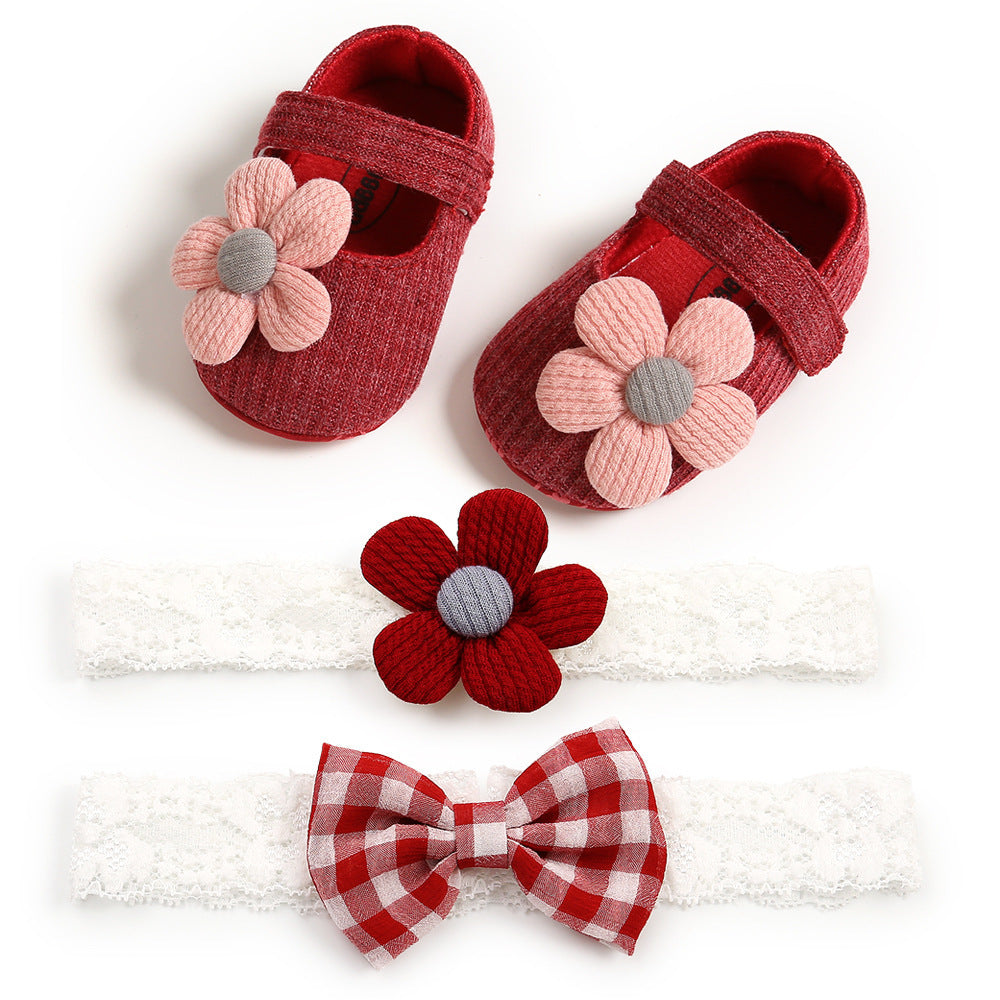 Baby Girl Shoes - Breathable Princess Toddler Shoes with Velcro Strap