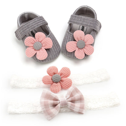 Baby Girl Shoes - Breathable Princess Toddler Shoes with Velcro Strap