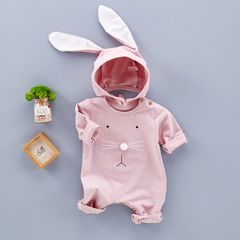 Baby Romper With Cute Long Ears Cap