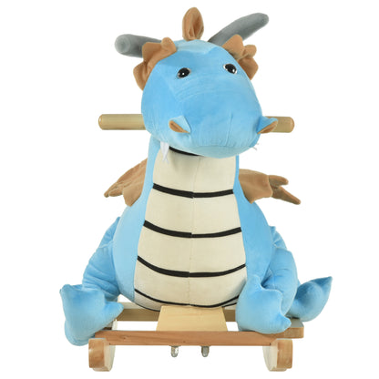 Blue Wooden Dinosaur/Rocking Horse for Toddler (18-36 Months)