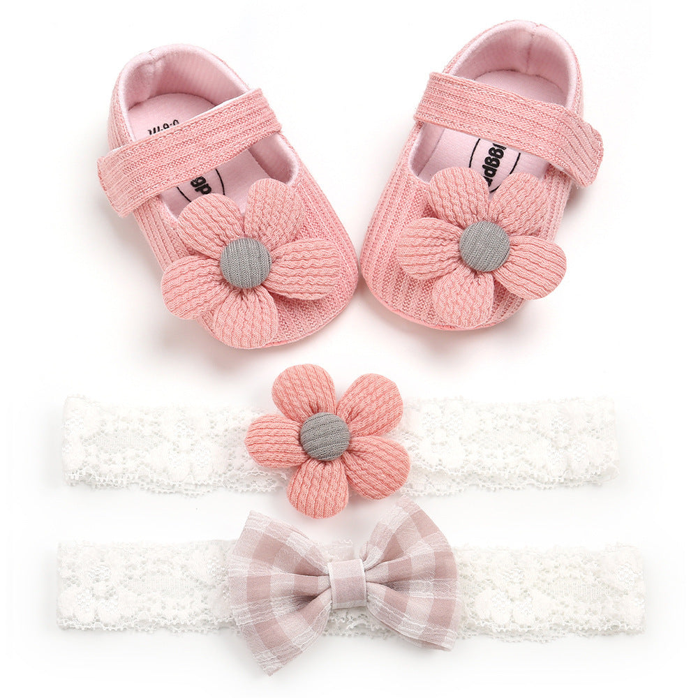 Baby Girl Shoes - Breathable Princess Toddler Shoes with Velcro Strap