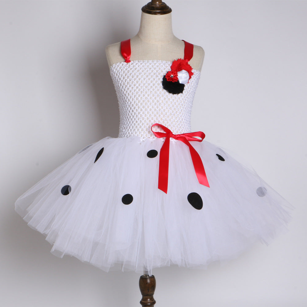 Children's White Polka Holiday Dress