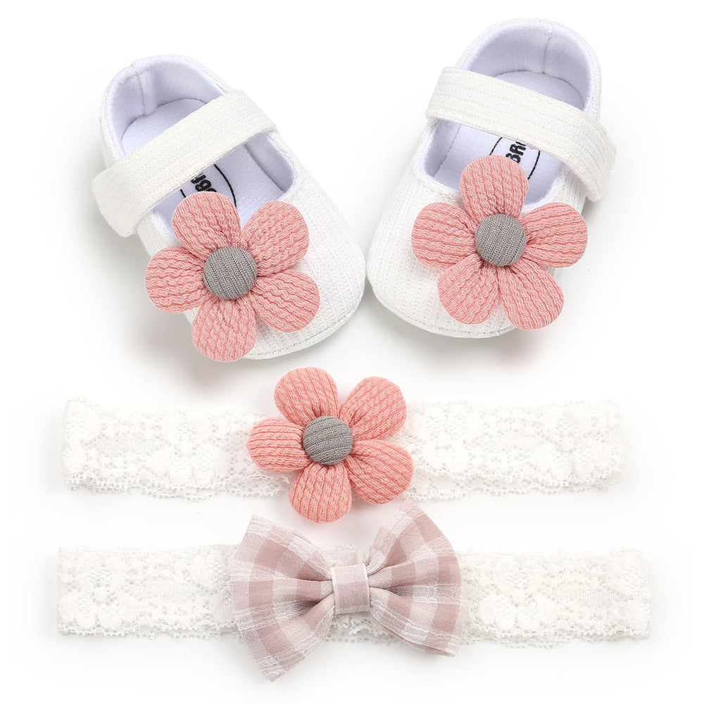 Baby Girl Shoes - Breathable Princess Toddler Shoes with Velcro Strap