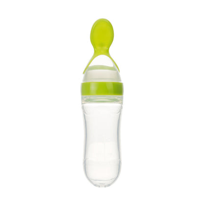 Newborn Baby Feeding Bottle with Silicone Squeeze Feeding Spoon