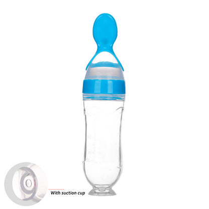 Newborn Baby Feeding Bottle with Silicone Squeeze Feeding Spoon