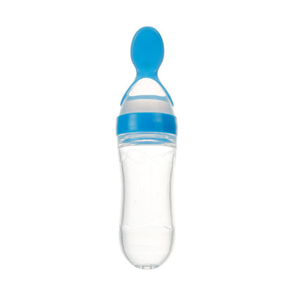 Newborn Baby Feeding Bottle with Silicone Squeeze Feeding Spoon