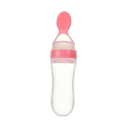 Newborn Baby Feeding Bottle with Silicone Squeeze Feeding Spoon
