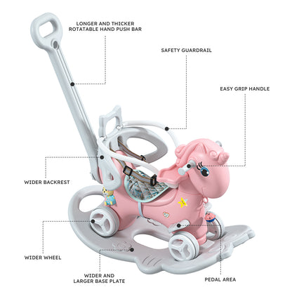 Rocking Horse & Balance Bike Toy Unisex Pink Unicorn