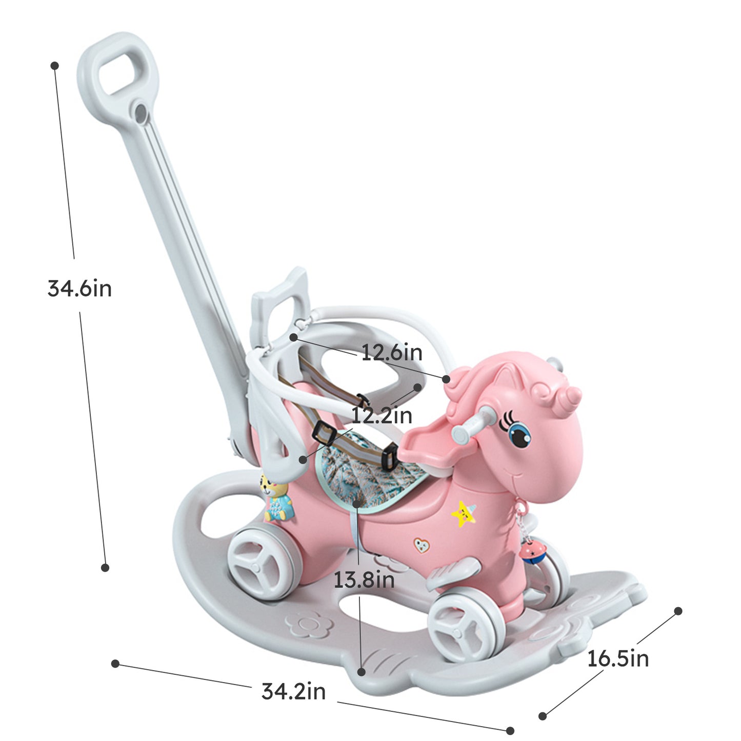 Rocking Horse & Balance Bike Toy Unisex Pink Unicorn