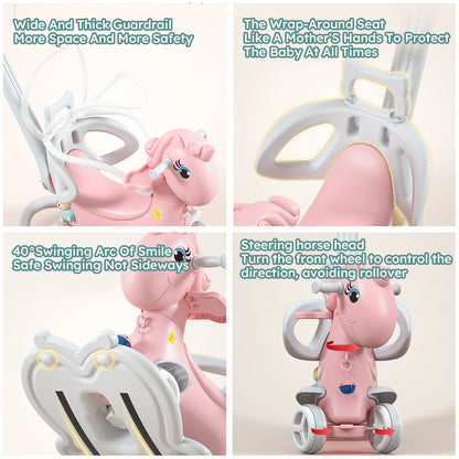 Rocking Horse & Balance Bike Toy Unisex Pink Unicorn