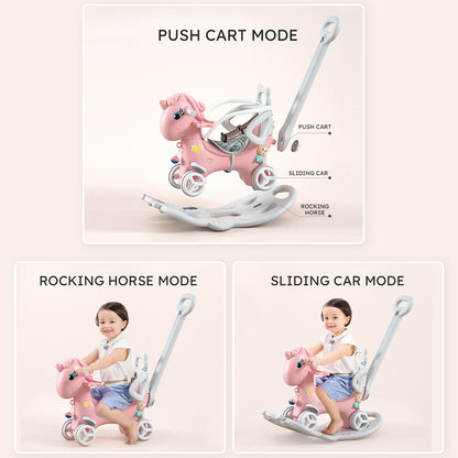 Rocking Horse & Balance Bike Toy Unisex Pink Unicorn