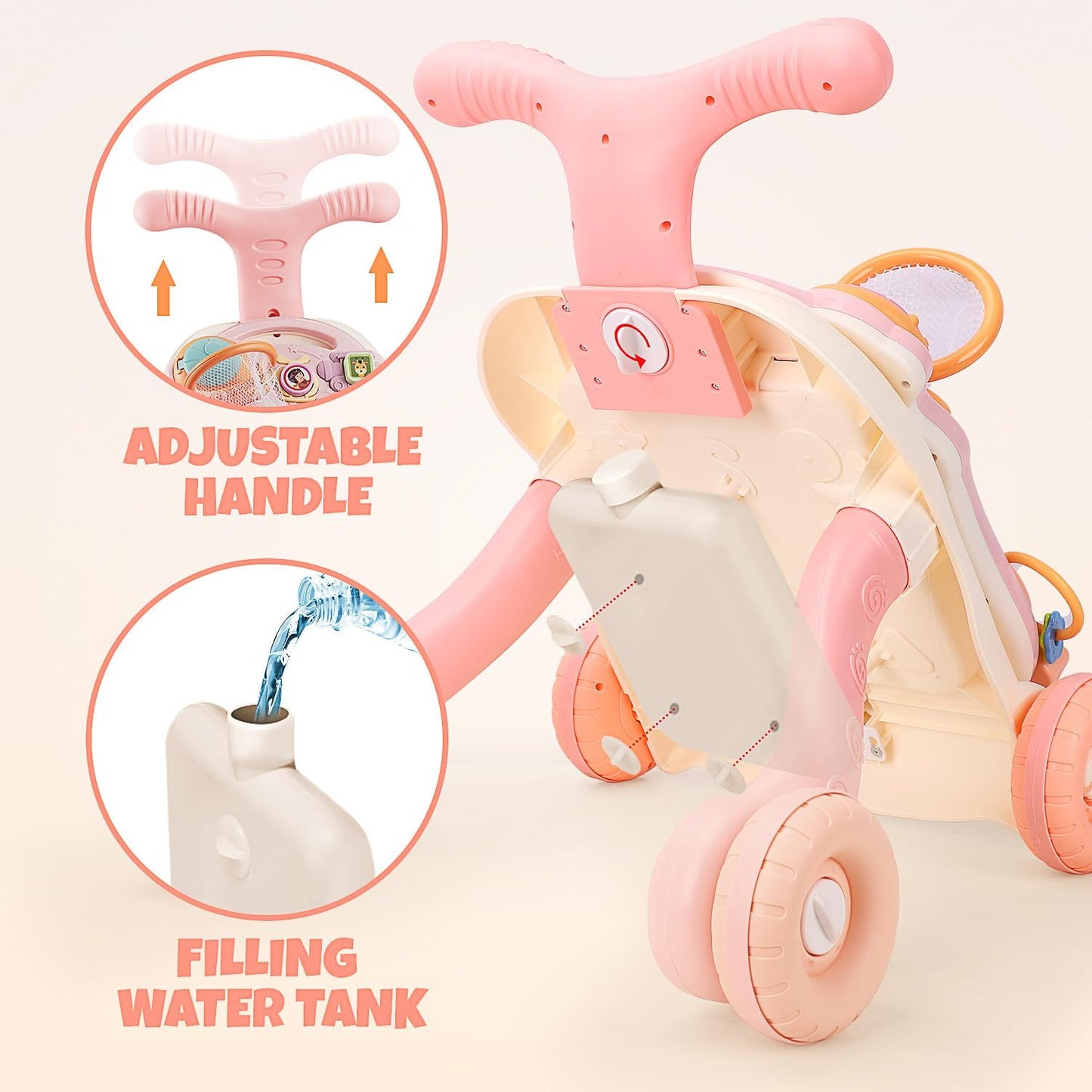 Learning Walker Push Music Toddler Walk Assistance 3 in 1
