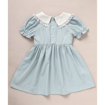 Toddler Smocked Lace Crew Neck Dress