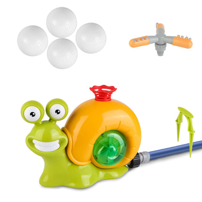 2 In 1 Snail Water Sprinkler Baseball Toy With 2 Sprinkler Nozzles 360 Degree Rotating Spray Baseball Sprinkler Summer Water Toy For 4-8Years Old Boys Girls Pool Garden Lawn